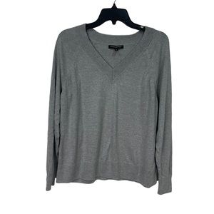 Banana Republic mens sweater medium V-neck pullover long sleeve sweater gray Top